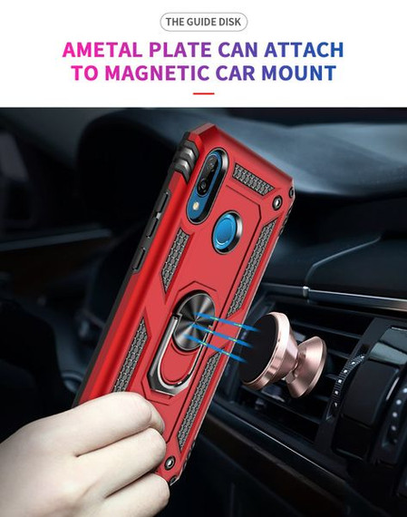 Huawei Nova 3e      Military Armour Case    Red