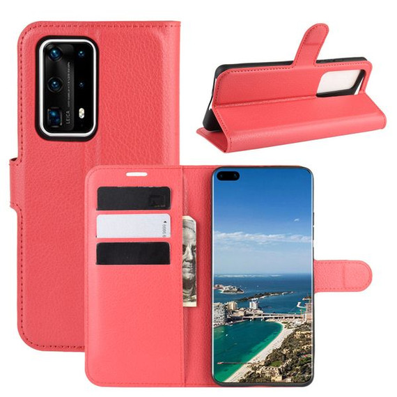 Huawei P40 Pro Plus      Pu Wallet Case    [Red]