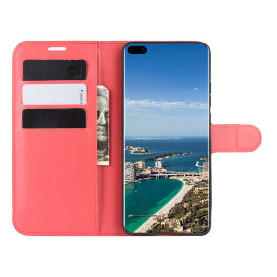Huawei P40 Pro Plus      Pu Wallet Case    [Red]