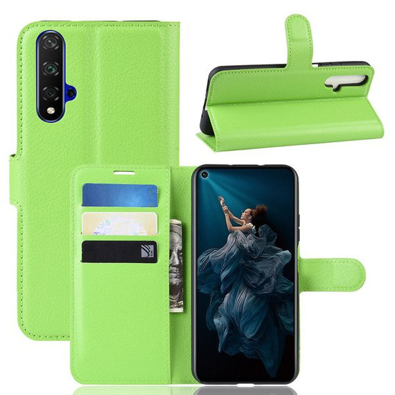 Huawei Nova 5T      Pu Wallet Case    [Green]