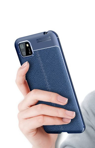 Huawei Y5p      Leather Texture Case    Navy