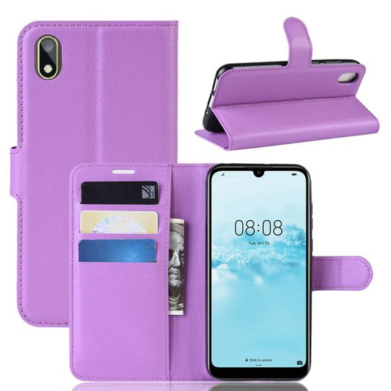 Huawei Y5 2019      Pu Wallet Case    [Purple]