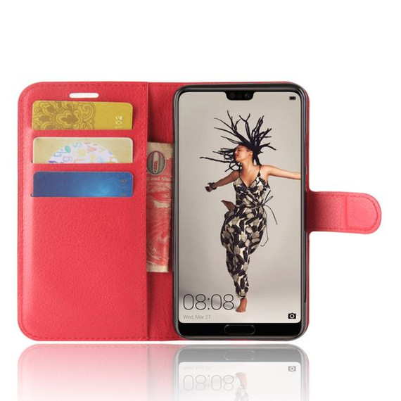 Huawei P20      Pu Wallet Case    [Red]