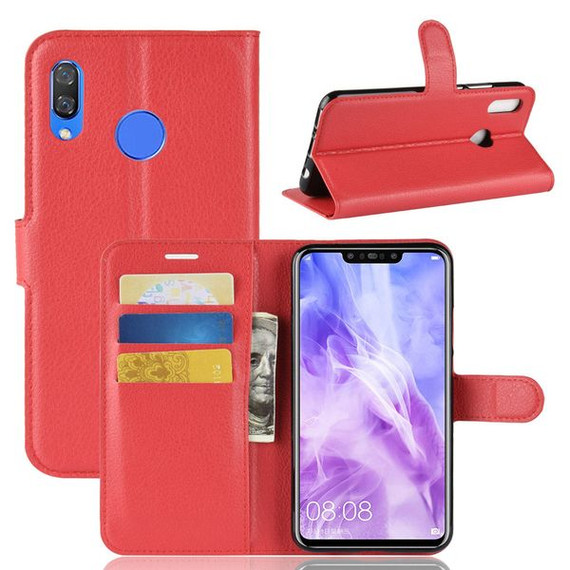 Huawei Nova 3      Pu Wallet Case    [Red]