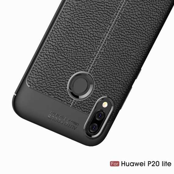 Huawei Nova 3e      Leather Texture Case    Black