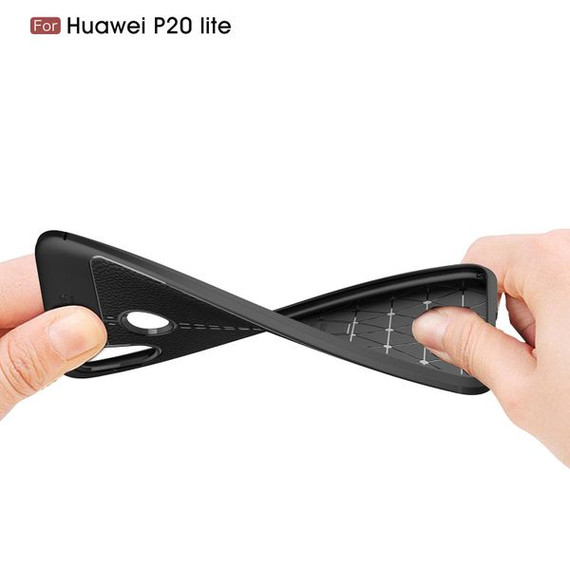 Huawei Nova 3e      Leather Texture Case    Black