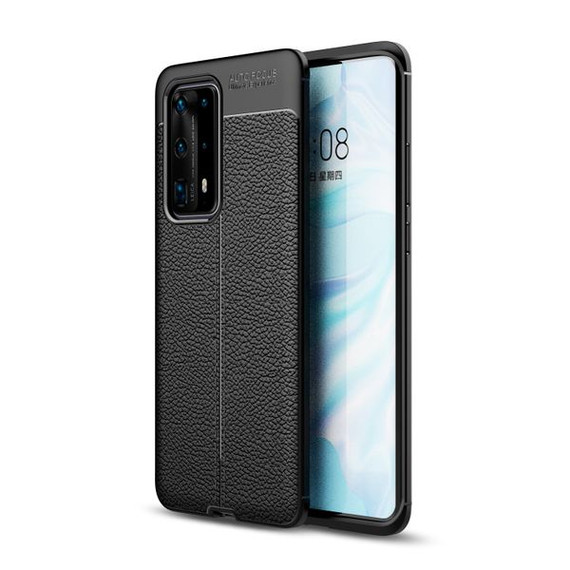 Huawei P40 Pro Plus Leather Texture Case Black Huawei P40 Pro Plus Leather Texture Case Black