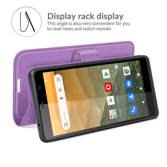 Vodafone Smart E11      Pu Wallet Case    [Purple]