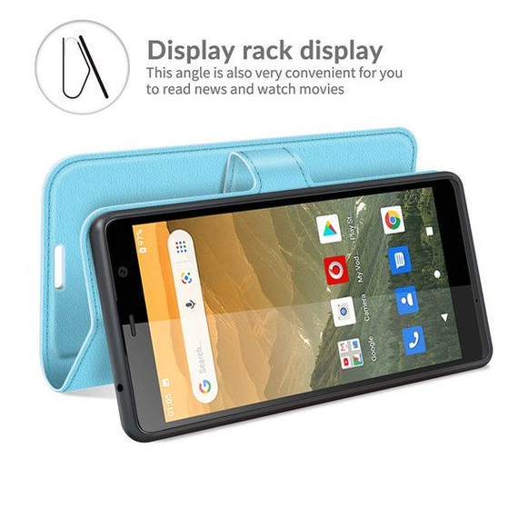 Vodafone Smart E11      Pu Wallet Case    [Lightblue]