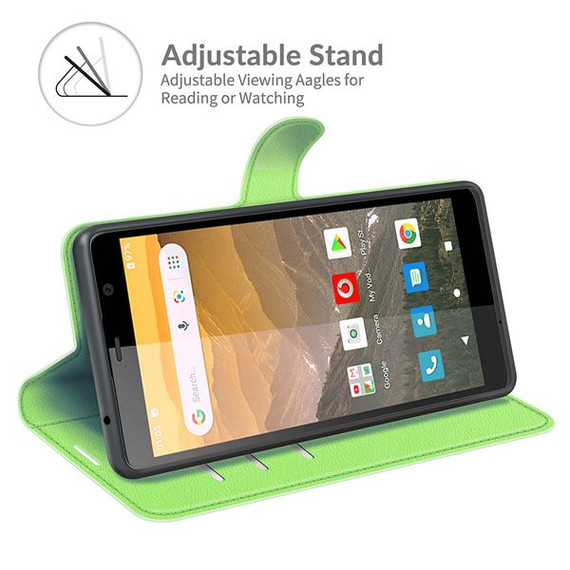 Vodafone Smart E11      Pu Wallet Case    [Green]