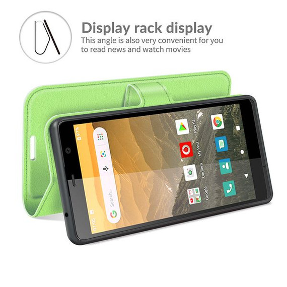 Vodafone Smart E11      Pu Wallet Case    [Green]