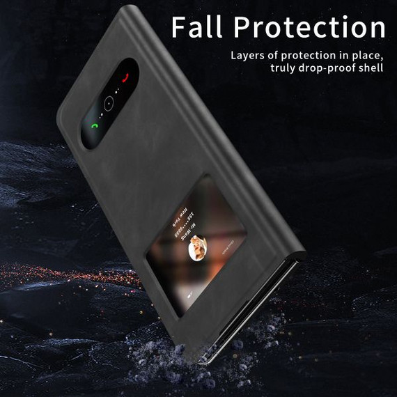 Samsung Galaxy Z Fold 6      Pu Leather Case    [Black]