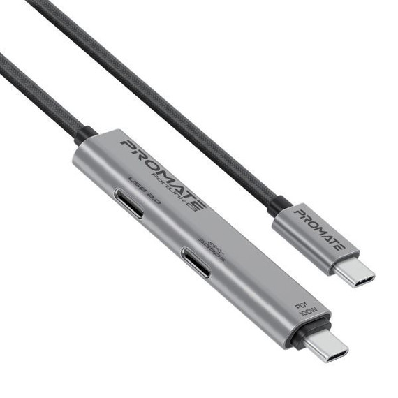 PROMATE 1.5m 100W USB-C Dual Port Data & Charge Cable, USB 3.0, PORTLINK-C3