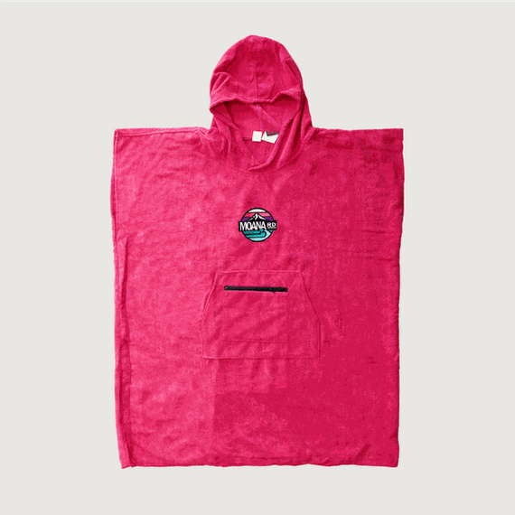 Moana Road Kids Towel Hoodie [ Kids / Pink Zip Pocket - 5312]