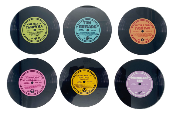 Moana Road Coasters - Set of 6 [ Kiwi Record - 470]