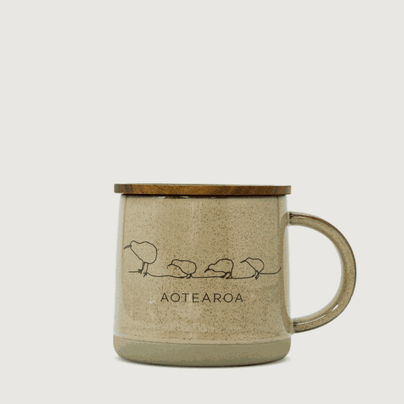 Moana Road Glazed Ceramic Mug - Kiwi [ Brown - 2726 ]