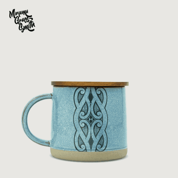 Moana Road Glazed Ceramic Mug - Miriama Grace-Smith [ Blue - 2720 ]