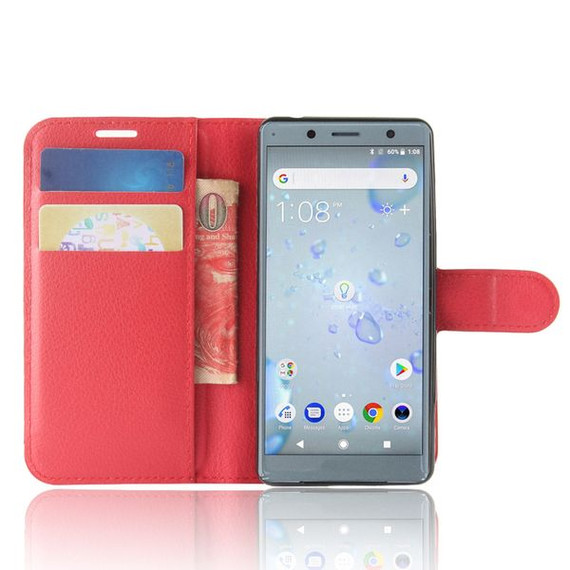 Sony Xperia XZ2 Compact      PU Wallet Case    [Red]