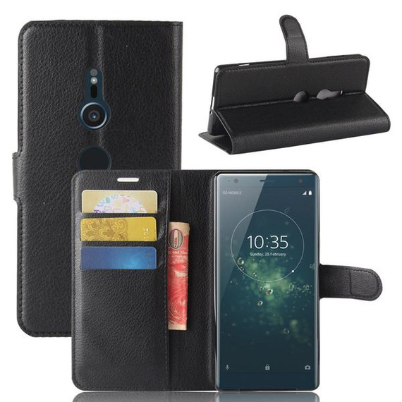 Sony Xperia XZ2      PU Wallet Case    [Black]