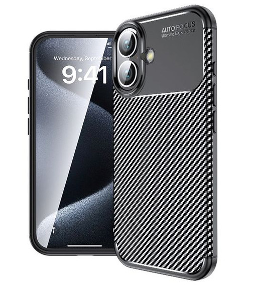 Apple iPhone 16      Carbon Fibre Case    [Black]