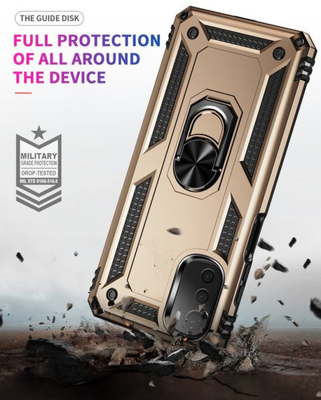 Motorola E32      Military Armour Ring Case    [Gold]