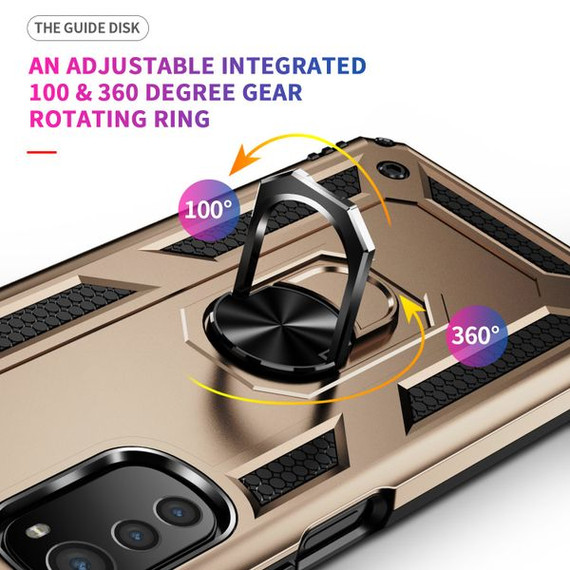 Motorola E32      Military Armour Ring Case    [Gold]