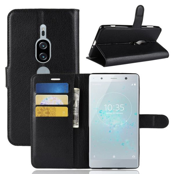 Sony Xperia XZ2 Premium      PU Wallet Case    [Black]