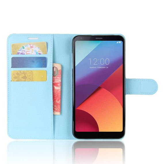 LG V30+      Pu Wallet Case    [Lightblue]