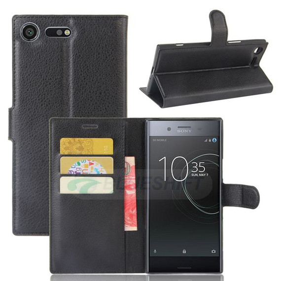 Sony Xperia XZ Premium      PU Wallet Case    [Black]