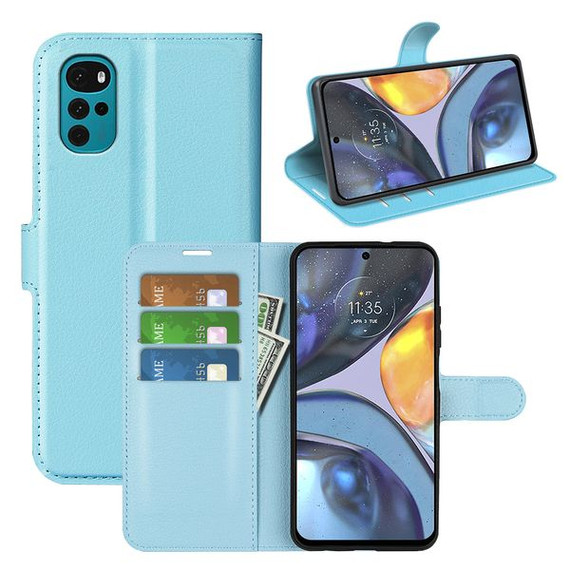 Motorola G22      Pu Wallet Case    [Lightblue]
