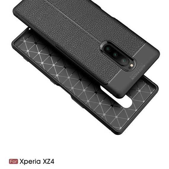 Sony Xperia 1      Leather Texture Case    [Navy]