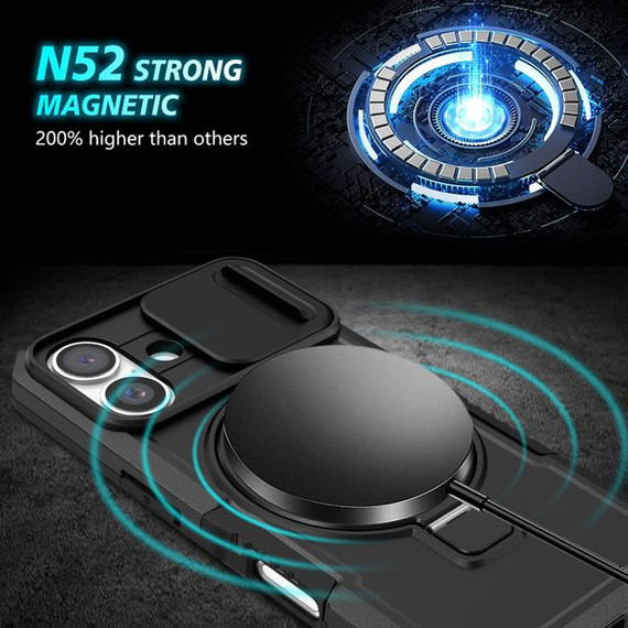 Apple iPhone 16      Magsafe Sliding Cover Case    [Black]