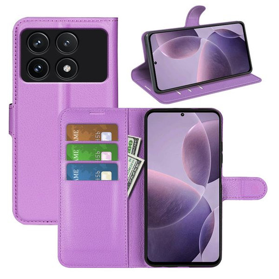 Xiaomi Poco F6 Pro      Pu Wallet Case    [Purple]