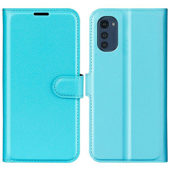 Motorola E32      Pu Wallet Case    [Lightblue]