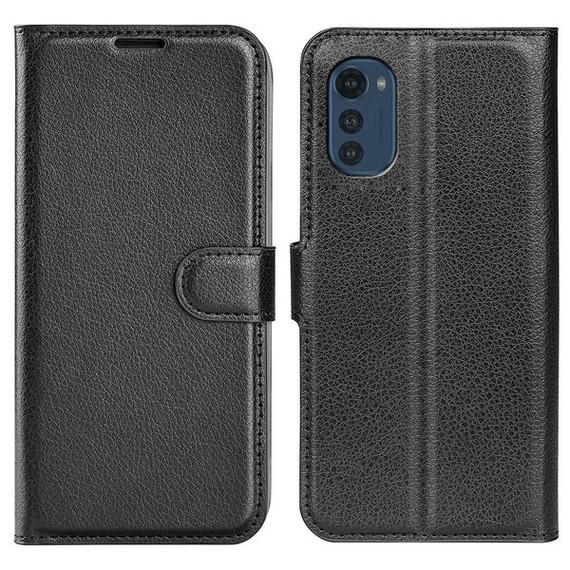 Motorola E32      Pu Wallet Case    [Black]