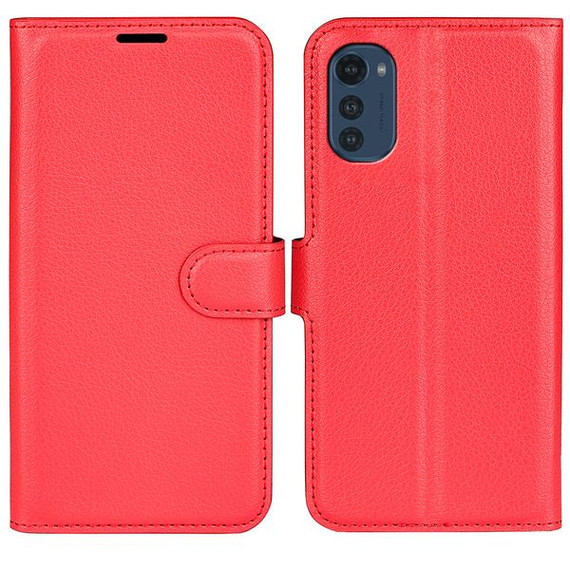 Motorola E32      Pu Wallet Case    [Red]
