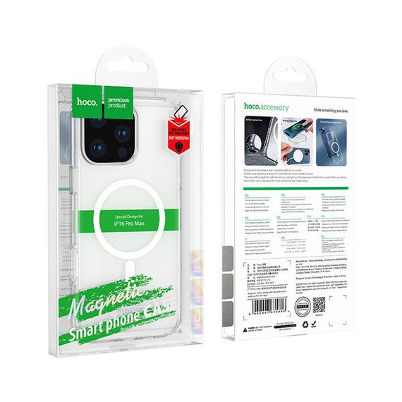 Hoco Magnetic Clear Case w/ 4 Corner Air Cushion (MAG) [ iPhone 16]
