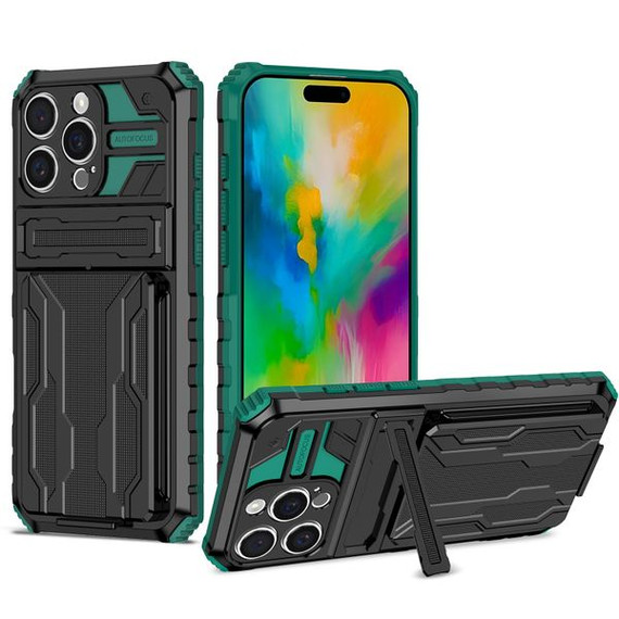 Apple iPhone 16 Pro  Kickstand Heavy Duty Case [Teal]