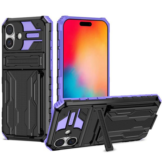 Apple iPhone 16  Kickstand Heavy Duty Case [Purple]