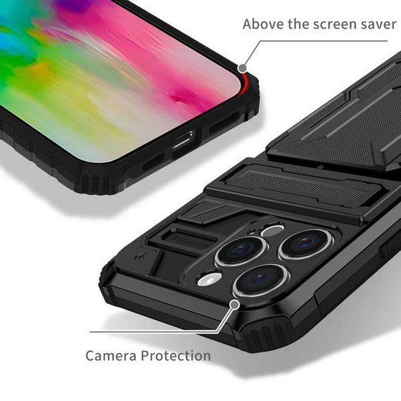 Apple iPhone 16 Pro Max  Kickstand Heavy Duty Case [Black]