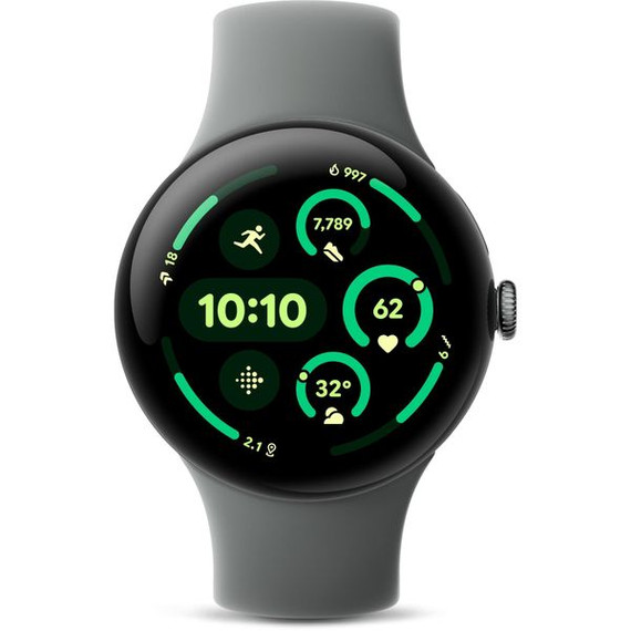 Google Pixel Watch 3 Bluetooth/Wi-Fi 45mm Aluminum case [ Hazel Active Band - Matte Hazel ]