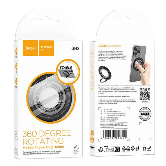 Hoco Magnetic Ring Holder w/ 360 Degree Rotating (GH3)