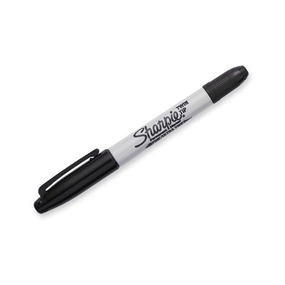 SHARPIE Single Twin Tip Permanent Marker with Fine & Ultra-Fine Tips. Permanent on most Surfaces. Quick Drying, Fade & Water-resistant Ink.  
