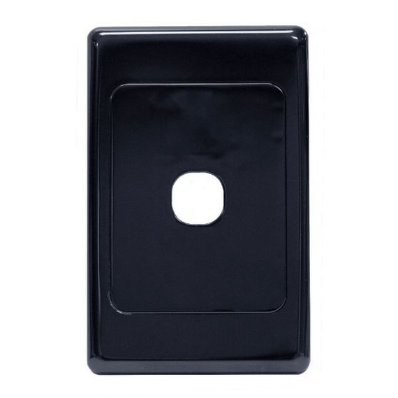 AMDEX Switch Plate ONLY. 1 Gang Wall Face Plate (Accepts Clipsal Style Mechs). Black   