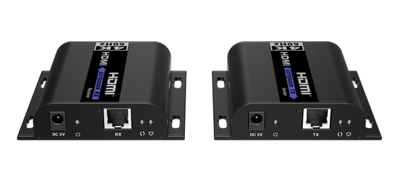 LENKENG HDbitT HDMI Extender over IP Kit - 4K@60Hz, 120m Range, Transmitter & Receiver, LKV483