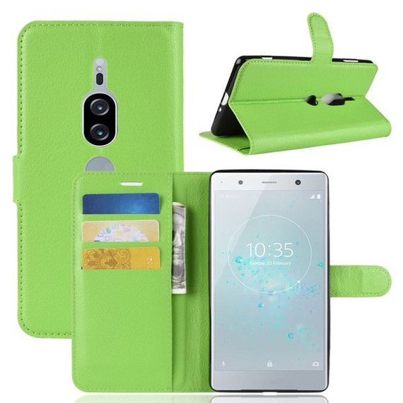 Sony Xperia XZ2 Premium      PU Wallet Case    [Green]