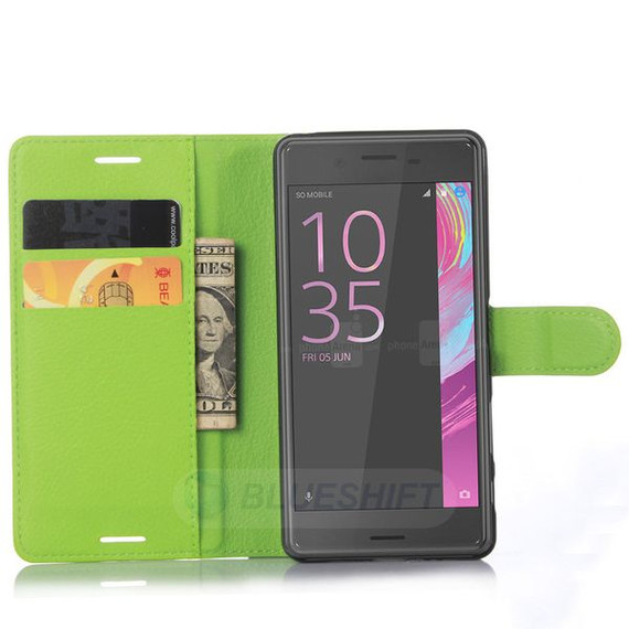 Sony Xperia X Performance      PU Wallet Case    [Green]