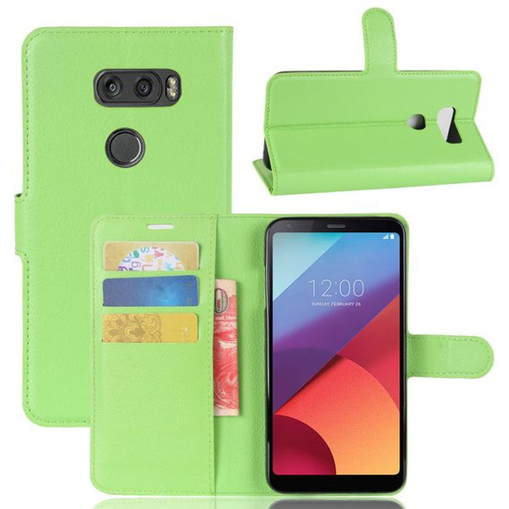 LG V30+      Pu Wallet Case    [Green]