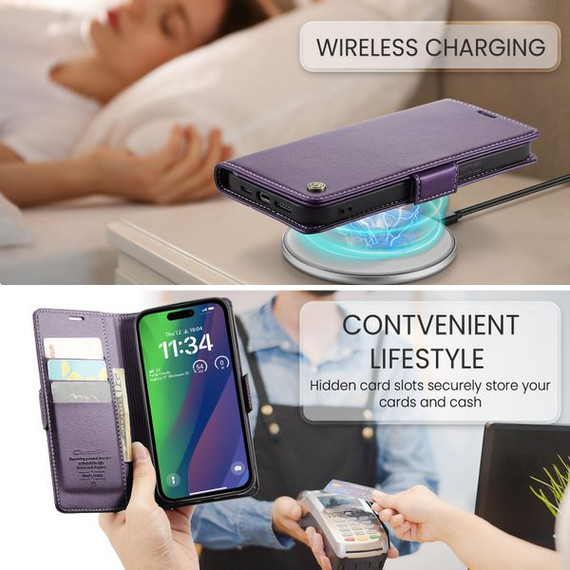 Apple Iphone 15 Plus      Pu Wallet Case    [Purple]