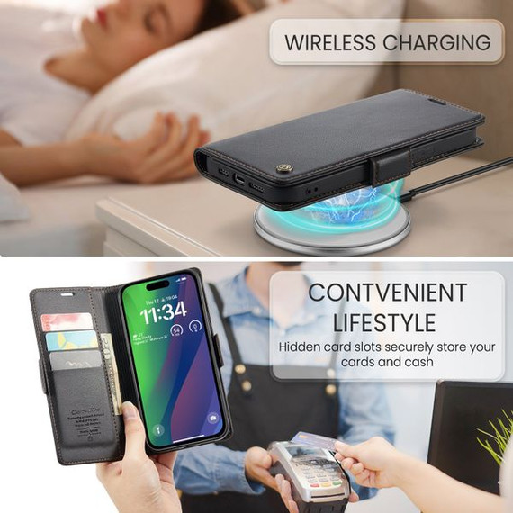 Apple Iphone 15      Pu Wallet Case    [Black]